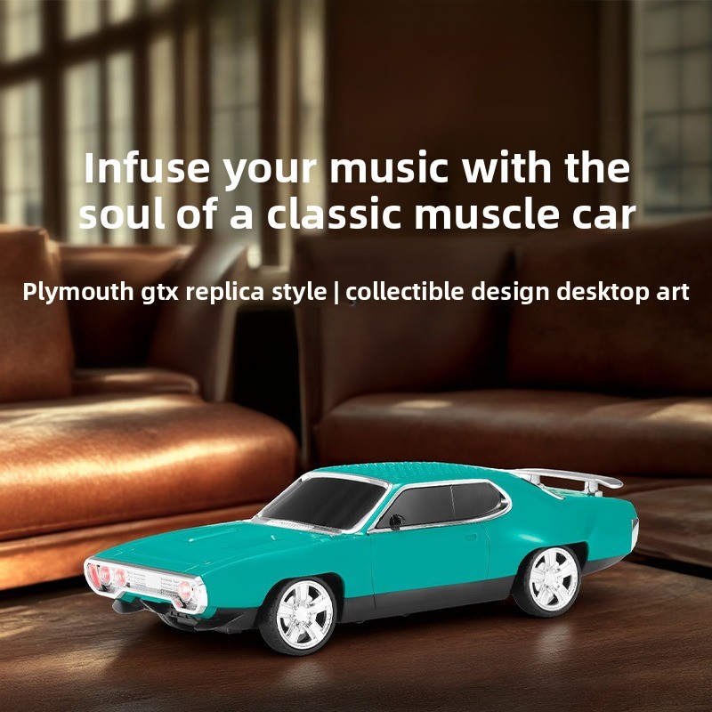 Audio Music Spotify - ลำโพงบลูทูธ รูปทรงรถยนต์พลีมัธ พร้อมช่องใส่การ์ด TF เครื่องเล่นเสียงแบบพกพาสำหรับตั้งโต๊ะ ของขวัญ