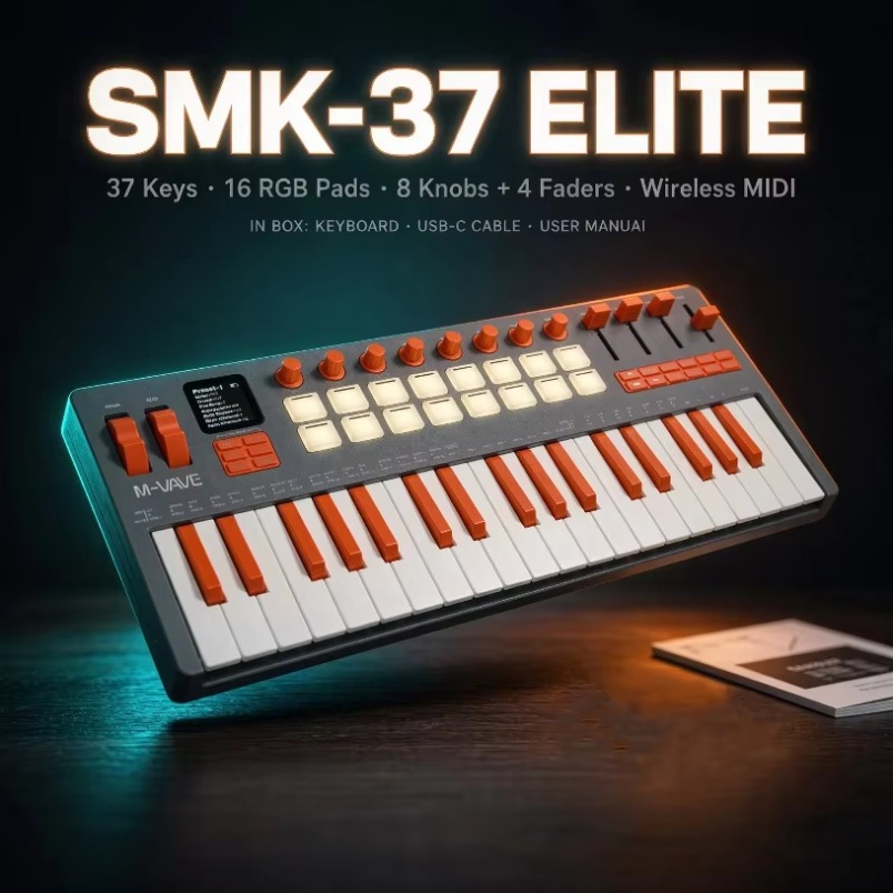 Midi Controller Pad - M-VAVE SMK-37 คีย์บอร์ด MIDI ระดับพรีเมียม 37