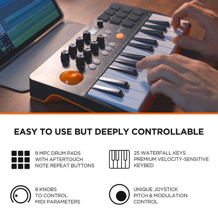 คีย์บอร์ดคอนโทรลเลอร์ MIDI พร้ - Midi Controller Pad บทวิจารณ์และราคา