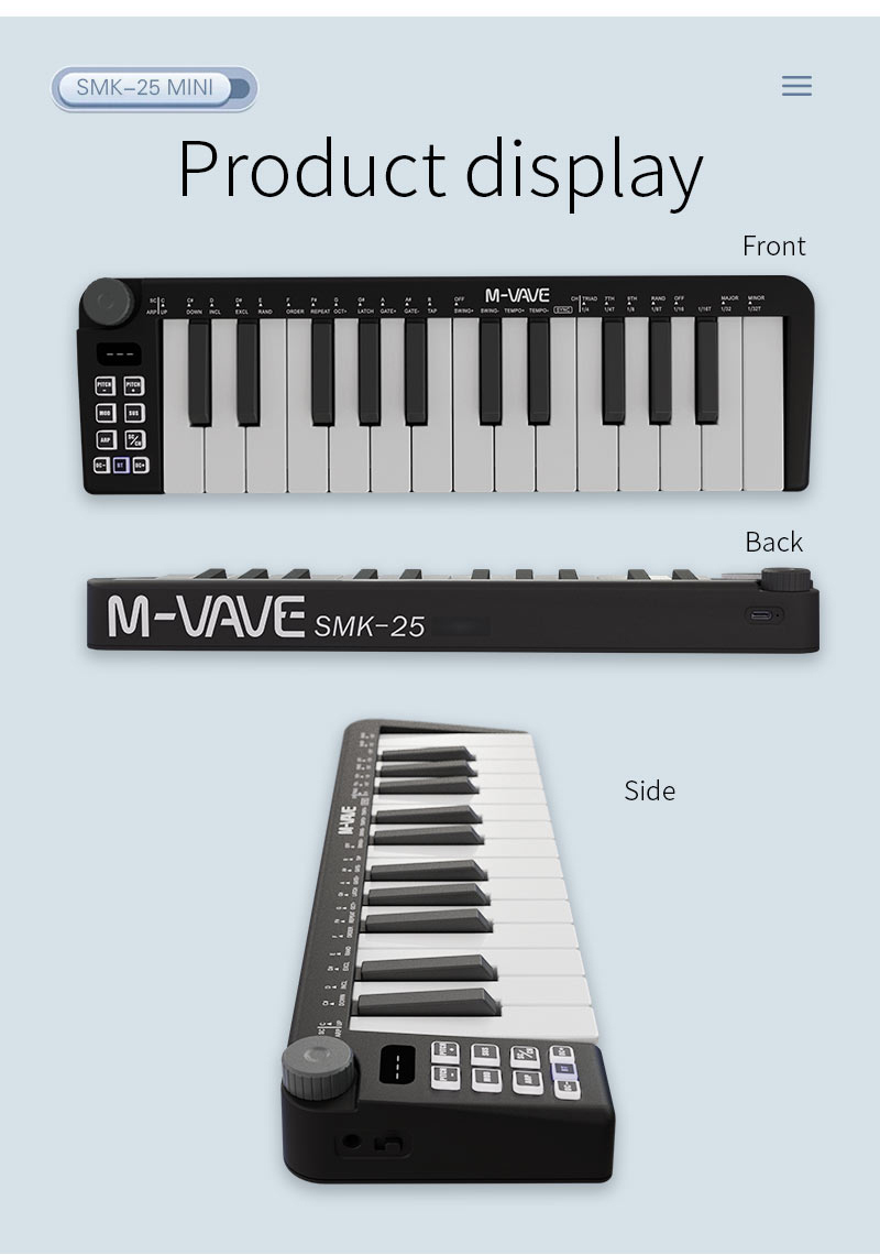 M-VAVE-Mini Teclado MIDI Recar - Midi Controller Pad บทวิจารณ์และราคา