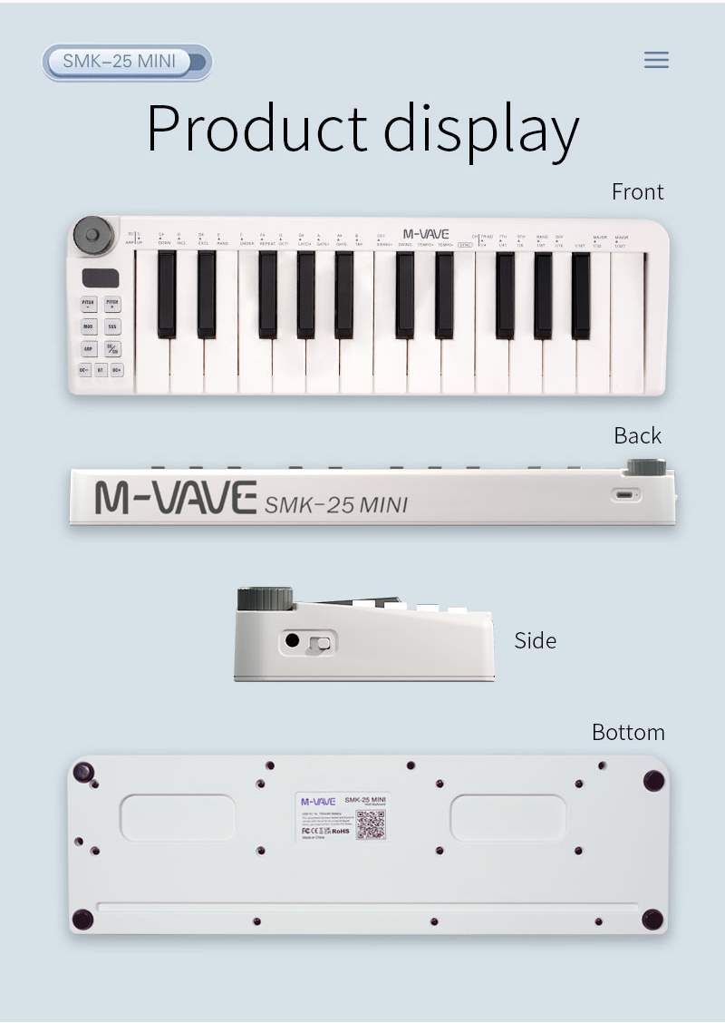 M-VAVE-Mini Teclado MIDI Recar - Midi Controller Pad บทวิจารณ์และราคา