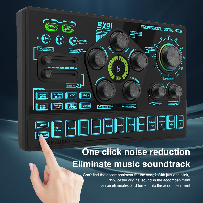 SX91 48V Audio Mixer พร้อม Voi - Audio Music Dj บทวิจารณ์และราคา