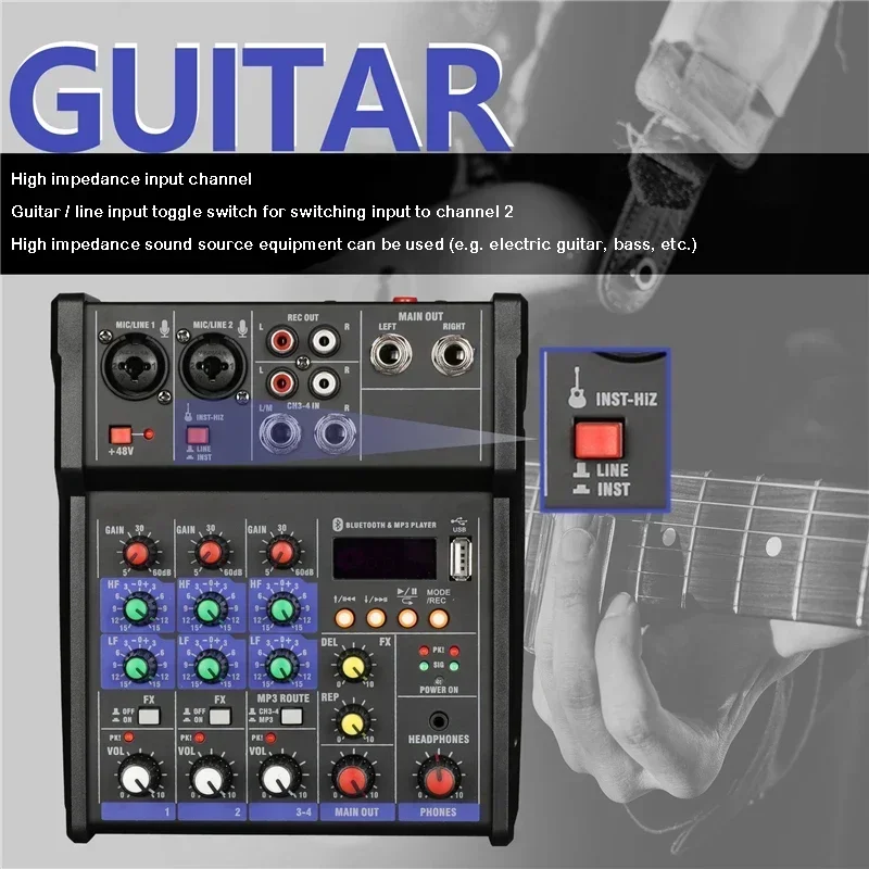 เครื่องผสมเสียง USB 4 ช่องพร้อ - Audio Music Dj บทวิจารณ์และราคา