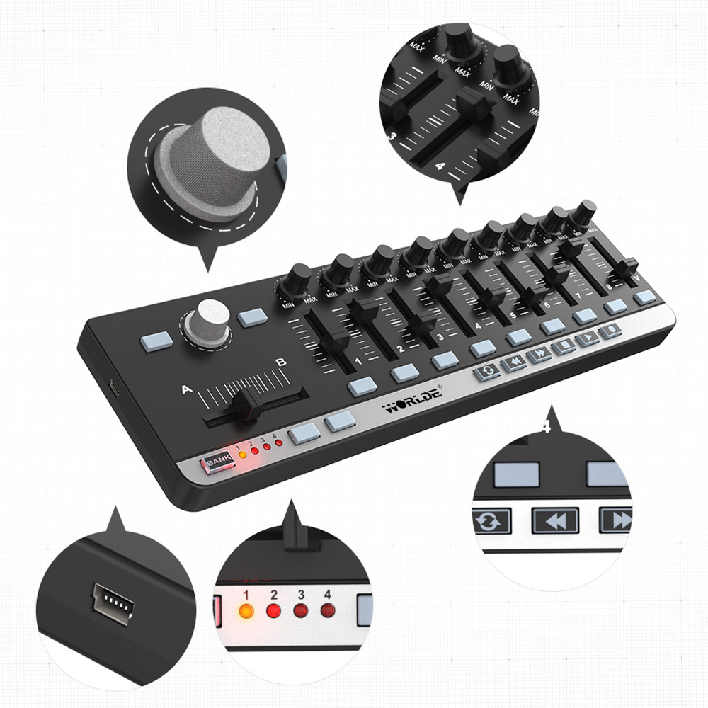 Worlde ตัวควบคุม MIDI EasyCont - Midi Controller Pad บทวิจารณ์และราคา