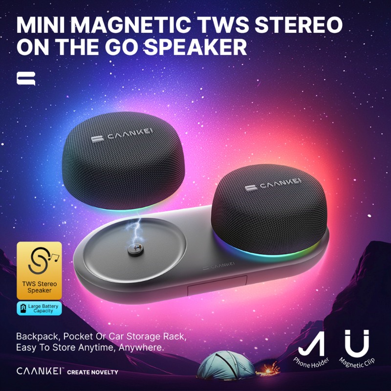 ลำโพงบลูทูธแม่เหล็กพร้อมไฟ RGB - Audio Music Spotify บทวิจารณ์และราคา